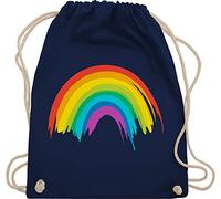 Turnbeutel Rucksack - Kleidung Pride Flag - Regenbogen LGBT & LGBTQ - Unisize - Navy Blau - lgbtq-tasche csd rainbow bauwollbeutel lgbtq+ beutel lesbian christopher street day turnsack tasche lqbtq