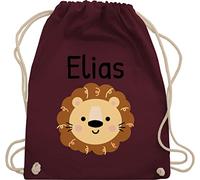 Turnbeutel Rucksack - Löwen - Süßer Löwe - Kindergarten Kita - Unisize - Bordeauxrot - beutel wechselwäsche kindertasche und stoffturnbeutel stoffbeutel kinder kitarucksäcke turnsäcke
