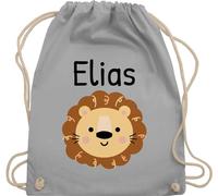 Turnbeutel Rucksack - Löwen - Süßer Löwe - Kindergarten Kita - Unisize - Hellgrau - baumwolle kindergartenrucksack jungen badesachen beutel leo kindergartenkind turnsack kinderturnbeutel