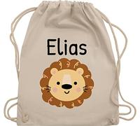 Turnbeutel Rucksack - Löwen - Süßer Löwe - Kindergarten Kita - Unisize - Naturweiß - kinderrucksack leo name löwenmähne kinder bauwollbeutel wechselwäsche beutel