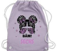 Turnbeutel Rucksack - Mädchen Messy Bun BÄM sechs Jahre alt Geschenk 6. Geburtstag Geschenke 6 Jährige I 6ter Geburtstag - Unisize - Pastell Lila - birthday für geburtstag. und