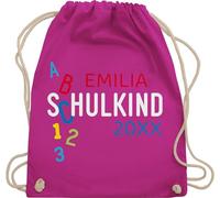 Turnbeutel Rucksack - Schulanfang Einschulung - ABC Schulkind - Unisize - Fuchsia - erster schultag sportbeutel schulanfänger 2024 sporttasche schul beutel einschulung-schulkind 2025 taschen