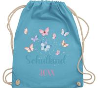 Turnbeutel Rucksack - Schulanfang Einschulung - Butterfly Schulkind - Unisize - Hellblau - erster schultag sportbeutel schulanfänger schul beutel einschulung-schulkind schulbeutel schulkinder