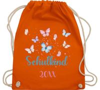 Turnbeutel Rucksack - Schulanfang Einschulung - Butterfly Schulkind - Unisize - Orange - erster schultag sportbeutel schulanfänger schul beutel einschulung-schulkind schulbeutel schulkinder