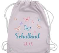 Turnbeutel Rucksack - Schulanfang Einschulung - Butterfly Schulkind - Unisize - Pastell Rosa - erster schultag sportbeutel schulanfänger schul beutel einschulung-schulkind schulbeutel schulkinder