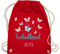 Turnbeutel Rucksack - Schulanfang Einschulung - Butterfly Schulkind - Unisize - Rot - erster schultag sportbeutel schulanfänger schul beutel einschulung-schulkind schulbeutel schulkinder