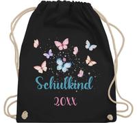 Turnbeutel Rucksack - Schulanfang Einschulung - Butterfly Schulkind - Unisize - Schwarz - erster schultag sportbeutel schulanfänger schul beutel einschulung-schulkind schulbeutel schulkinder