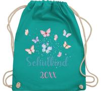 Turnbeutel Rucksack - Schulanfang Einschulung - Butterfly Schulkind - Unisize - Türkis - erster schultag sportbeutel schulanfänger schul beutel einschulung-schulkind schulbeutel schulkinder