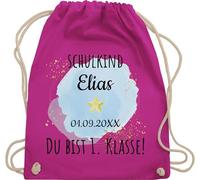Turnbeutel Rucksack - Schulanfang Einschulung - Schulkind - Du bist erste Klasse - Unisize - Fuchsia - geschenke erster schultag sportbeutel schulanfänger jungen ich bin eingeschult stoffbeutel