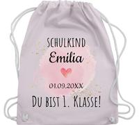 Turnbeutel Rucksack - Schulanfang Einschulung - Schulkind - Du bist erste Klasse - Unisize - Pastell Rosa - personalisierter mädchen 1. erster schultag sportbeutel schulanfänger 1.klasse