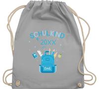 Turnbeutel Rucksack - Schulkind 2026 Geschenk Schulanfang Geschenke Einschulung Geschenk Schulkind I - Unisize - Hellgrau - personalisierte rucksäcke schulkinder erster schultag sportbeutel
