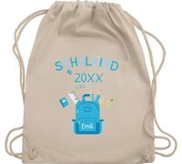Turnbeutel Rucksack - Schulkind 2026 Geschenk Schulanfang Geschenke Einschulung Geschenk Schulkind I - Unisize - Naturweiß - personalisierte rucksäcke schulkinder erster schultag sportbeutel