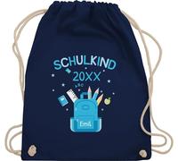 Turnbeutel Rucksack - Schulkind 2026 Geschenk Schulanfang Geschenke Einschulung Geschenk Schulkind I - Unisize - Navy Blau - personalisierte rucksäcke schulkinder erster schultag sportbeutel