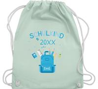 Turnbeutel Rucksack - Schulkind 2026 Geschenk Schulanfang Geschenke Einschulung Geschenk Schulkind I - Unisize - Pastell Grün - personalisierte rucksäcke schulkinder erster schultag sportbeutel