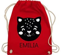 Turnbeutel Rucksack - Skandi Style Tasche Scandi bedruckt - Katze mit Name - Unisize - Rot - und katzen rucksäcke stoffbeutel turnsack stoffrucksack beutel taschen sportbeutel stofftaschen