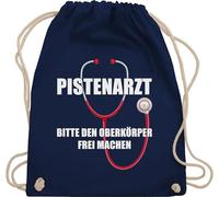 Turnbeutel Rucksack - Skiurlaub - Pistenarzt I Mottoparty Apres Ski Party Outfit I Skikostüm I Pisten Arzt Kostüm Skifahren - Unisize - Navy Blau - beutel skifahrer skiarzt apre skioutfit tasche
