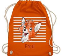 Turnbeutel Rucksack - Süßer Fuchs - Jungen Geschenk Fox - Unisize - Orange - sportbeutel junge schul sporttasche +mit+fuchs fuchsmotiv beutel name kindergartenwechselkleidung tasche