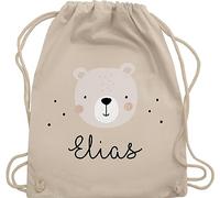 Turnbeutel Rucksack - Süßer Heller Bär Bärenmotiv Bären Bear - Unisize - Naturweiß - personalisierter beutel kinder kindergarten wechselbeutel teddy bärchen umhängebeutel
