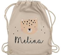 Turnbeutel Rucksack - Süßer Tiger Wildkatze - Unisize - Naturweiß - name tiger, wildkatzen turnsäckchen tiermotiv beutel personalisierte stoffbeutel tigermotiv sportbeutel personalisieren