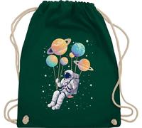 Turnbeutel Rucksack - Taschen - Astronaut Planet Schaukel Sonnensystem I Universum Planeten Space Schaukel Weltall I Himmelskörper Galaxy I Astronauten Kostüm Raumfahrer - Unisize - Dunkelgrün