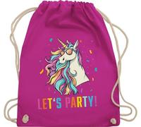 Turnbeutel Rucksack - Taschen - Geschenk Einhorn Lets Party Outfit Geschenke Einhorn Party Unicorn Geschenk Einhörner I - Unisize - Fuchsia - kinder einhörnern unicorns motiv mit
