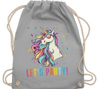 Turnbeutel Rucksack - Taschen - Geschenk Einhorn Lets Party Outfit Geschenke Einhorn Party Unicorn Geschenk Einhörner I - Unisize - Hellgrau - kinder einhörnern kordelzug unicorns motiv mit