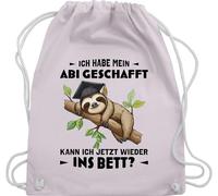 Turnbeutel Rucksack - Taschen - Ich habe mein Abi geschafft Faultier I Abi Geschenk Ideen Abitur 2025 Geschenke zum Abitur Abschluss Geschenke - Unisize - Pastell Rosa - schulabschluss tasche