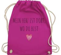Turnbeutel Rucksack - Taschen - Mein Herz ist dort wo du bist I Pärchen Geschenk zum Valentinstag für ihn Geschenke für sie Paare Weihnachten Paar Geschenke Liebe - Unisize - Fuchsia - partner