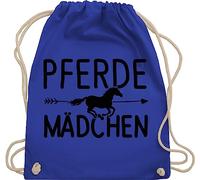 Turnbeutel Rucksack - Taschen - Pferde Mädchen Geschenk - Pferdegeschenke Reiten - Unisize - Royalblau - pferden tasche stalltasche reitsport turnsackerl geschenke für pferdefreunde pferdemotiven