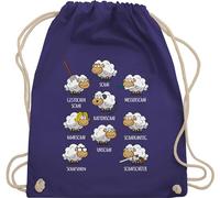 Turnbeutel Rucksack - Taschen - Schafe Schäfchen Schäfer Schaf Sheep Schafbauer Lustig Witzig - Unisize - Lila - tasche+schaf schafen unschaf beutel mit schafmotiv gestochen sportbeutel motiv