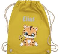 Turnbeutel Rucksack - Tiere - Süßer Tiger Tigers Wildkatze - Unisize - Gelb - wechselwäsche beutel kita personalisierter stoffbeutel kinder personalisierte geschenke motiv sportbeutel tasche