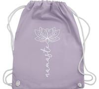 Turnbeutel Rucksack - und Wellness Geschenk - Namaste Lotusblüte Yoga Chakra - Unisize - Pastell Lila - welness geschenke meditation joga stoffrucksack yoga-tasche spirituelle blume sportbeutel