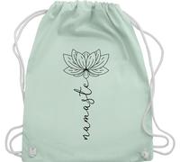 Turnbeutel Rucksack - und Wellness - Namaste Lotusblüte I Geschenk Yoga - Unisize - Pastell Grün - meditation lotus stoffrucksack spirituelle hippi beutel joga hippie turnsack yoga-geschenke