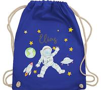 Turnbeutel Rucksack - Weltall - Astronaut Kinder Raumfahrt Weltraum Planet Geschenk - Unisize - Royalblau - planeten rakete tasche nasa raketen kinderturnbeutel astronauten name turnsäckchen