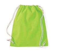 Turnbeutel unbedruckt aus Baumwolle 12 Farben verfügbar Sportbeutel (lindgrün)