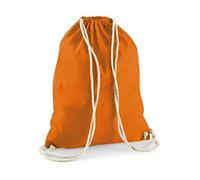 Turnbeutel unbedruckt aus Baumwolle 12 Farben verfügbar Sportbeutel (orange)