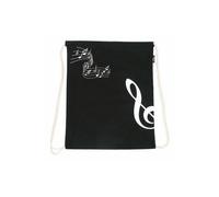 Turnbeutel Violinschlüssel schwarz Leinen