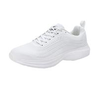 Turnschuhe Herren, Trekkingschuhe Herren, Sportschuhe Modische einfache einfarbige Muster Sommer Mesh atmungsaktive Bequeme leichte Schnürschuhe (White 43)