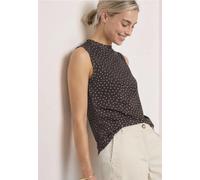 Mesh-Top STREET ONE, Damen, Gr. 34, schwarz coffee, Stoff, Obermaterial: 95% Polyester, 5% Elasthan. Futter: 100% Viskose, gemustert, comfort fit normal, hoch geschlossener Ausschnitt, normaler Saum,