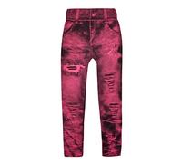TURWXGSO Leggings Damen Jeans Look Sportleggings Stretch Hohe Taille Sporthose Bedruckte Blickdicht Yogahose Fitnesshose für Gym Laufen Slim Fit Elastisch Leicht Laufhose Freizeithosen