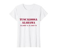 Tuscaloosa Alabama Koordinaten Souvenir Preisgünstiges Grafik-T-Shirt, Damen, Weiß, XL