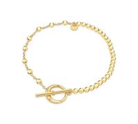 Tuscany Silver Damen-Armband, Sterlingsilber, vergoldet, 2,5 mm Kugel und Kugel, T-Verschluss, 19 cm