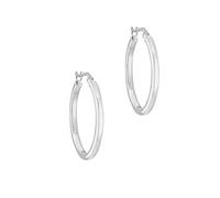 Tuscany Silver Damen Creolen Sterling Silber Oval Quadratisch Schlauch