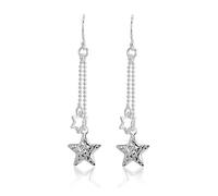 Tuscany Silver Damen Ohrhänger Sterling Silber Doppelt Stern