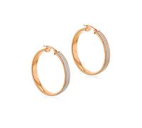 Tuscany Silver Damen-Ohrringe Creole Sternenstaub Roségold-beschichtet 40mm