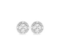Tuscany Silver Damen Ohrstecker aus vergoldetem Sterlingsilber mit 0,14 ct im Labor hergestelltem Diamanten im 6-mm-Halo-Design
