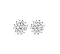 Tuscany Silver Damen Ohrstecker aus vergoldetem Sterlingsilber mit 0,17 ct im Labor hergestelltem Diamanten im 6-mm-Cluster-Design