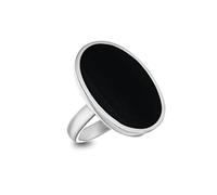 Tuscany Silver Damen Oval Onyx Ring Sterling Silber 23mm x 15mm P