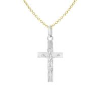 Tuscany Silver Damen-Schmuckset aus Sterlingsilber, Diamantschliff, Kruzifix, Eine Größe, Sterling Silber, Kein Edelstein