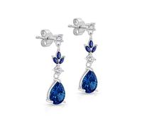 Tuscany Silver Damen-Schmuckset aus Sterlingsilber, rhodiniert, farbiges Glas mit Marquiseschliff und Tropfenform, Eine Größe, Sterling Silber, Kein Edelstein